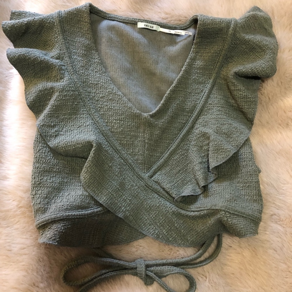 Army Green Flare Crop Top